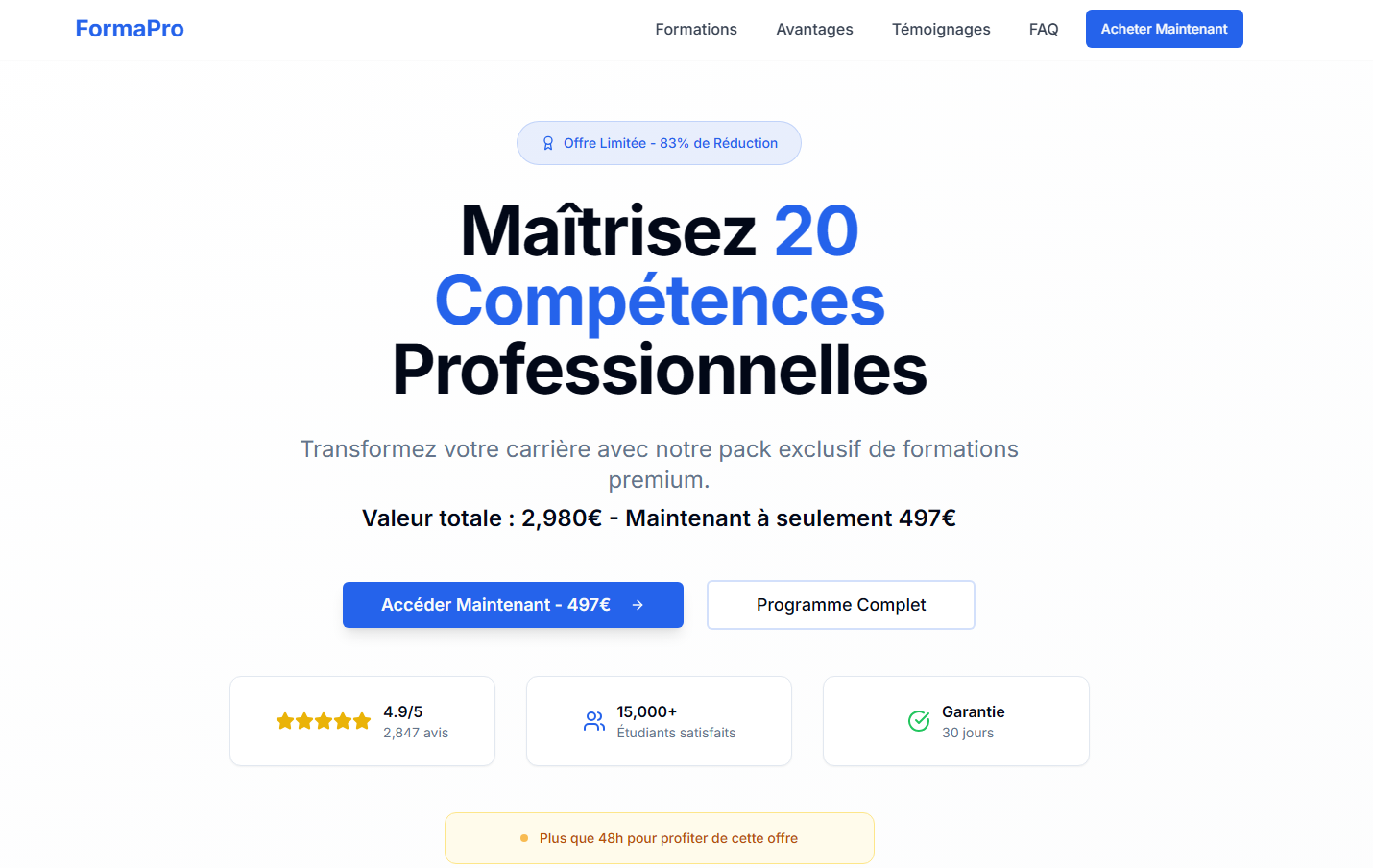 FormaPro — Plateforme de Formations Premium